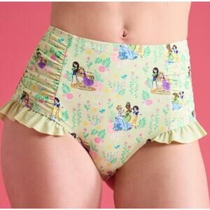Hot Topic Disney Princess Ruffle Bikini Bottom High Rise Green 2X